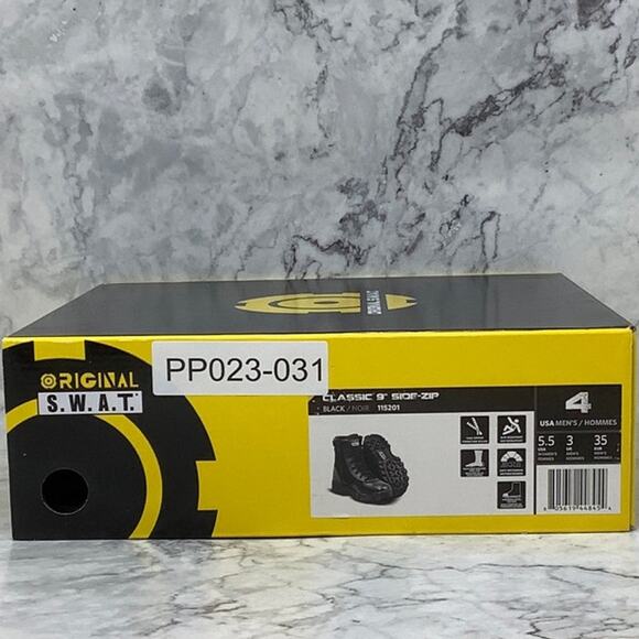 Original S.W.A.T Men 4 Black Leather Classic 9" Safety Work Boot Side Zip P23-31 - Picture 9 of 9